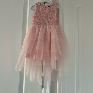 NWT- Zunie Kids' Lace Bodice High-Low Dress- 3T- Dusty Rose